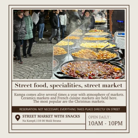 street market with snacks near Charles bridge